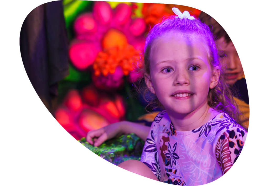 Young girl enjoying the magically experience of the museum