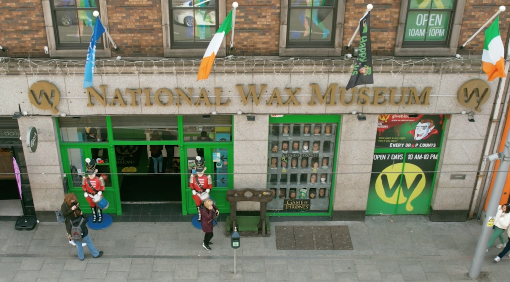 Image of the front of the wax museum building